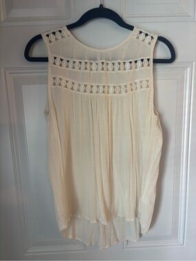 Maurices Cream Crochet Yoke Sleeveless Camisole